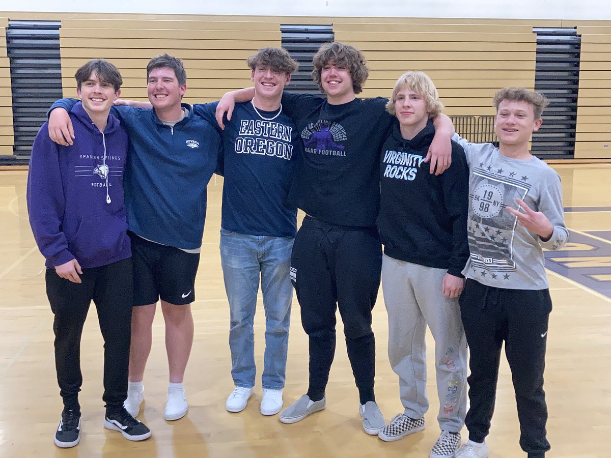 Spanish Springs signing ceremony! Cougars have 10 athletes sign for college.