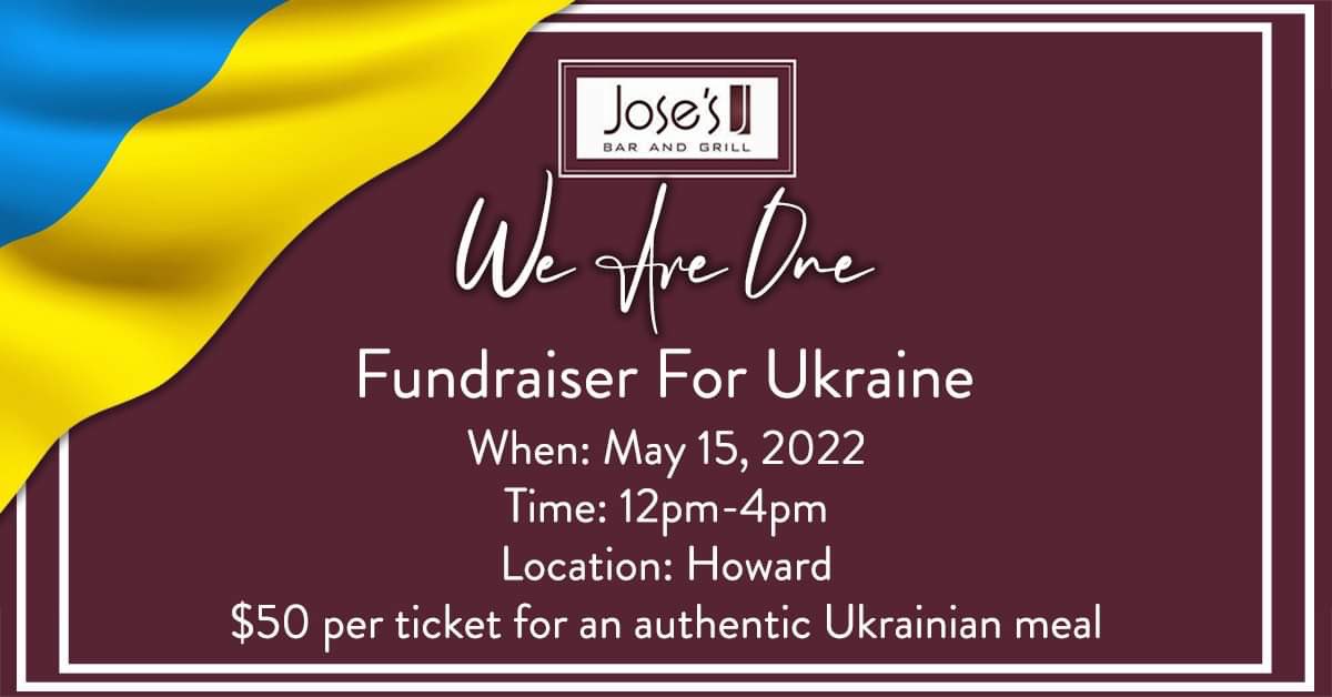 In our desire to help the devastation in Ukraine, in any way we can, our Windsor location is hosting a fundraiser for Ukraine. Tickets are on sale now. Each $50 ticket gets you an authentic Ukrainian meal on May 15, 2022 anytime between 12pm and 4pm.