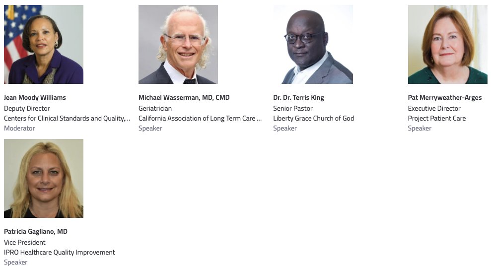 The other break out session happening now is Advancing Equity in Nursing Homes: Engaging Communities in the Nursing Home Experience. Here is that line up:  #CMSQualCon22 including <a href="/IPROorg/">IPRO</a> VP Pat Gagliano, <a href="/jean0605/">Jean Moody-williams</a> , <a href="/wassdoc/">Mike Wasserman</a>