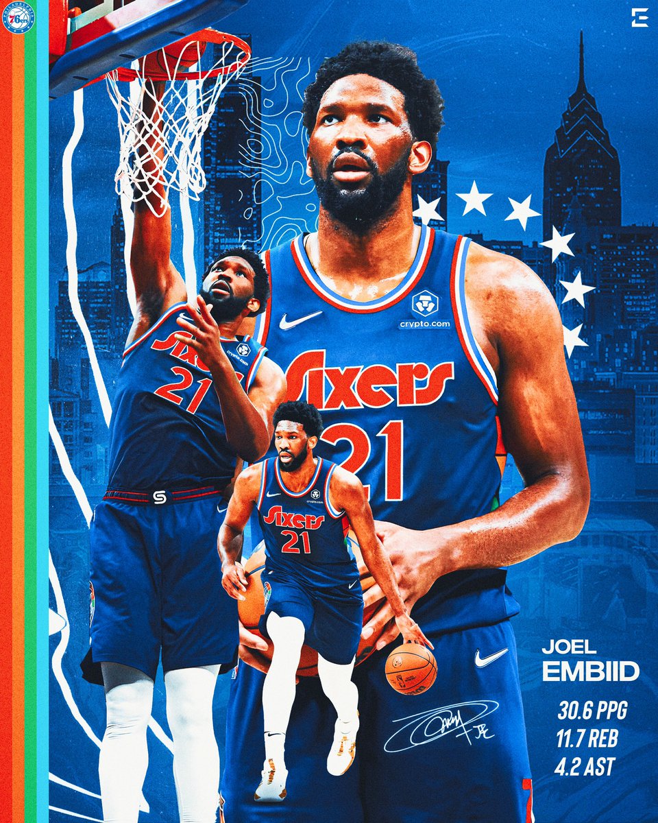 designsbyhassan's tweet photo. Joel Embiid 🌈🔥 

@sixers @JoelEmbiid #NBATwitter #NBA75 #NBAPlayoffs #Sixers #76ers #PhilaUnite https://t.co/5c8J4pmAjm