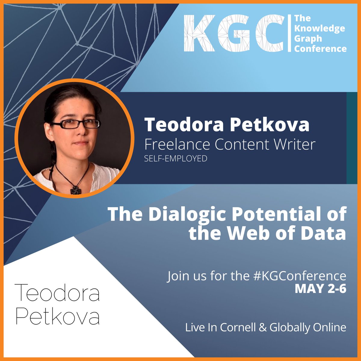 KGConference's tweet photo. Teodora Petkova is a Freelance Content Writer. At the upcoming #KGConference, @TheodoraPetkova will present "The Dialogic Potential of the Web of Data".
Register now: https://t.co/rAziKlMnKc
#KGConference #web https://t.co/tP5P3Hi9sp