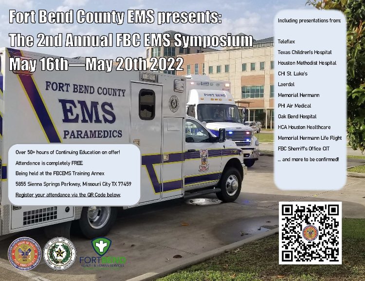 mpv603's tweet photo. Registration is fully open for our EMS Week Symposium. Please use the link below or the QR code on the flyer. Please check back weekly as more speakers are being added daily. We look forward to you attending.

https://t.co/o5D4nsi1iQ https://t.co/HedfqyknV8