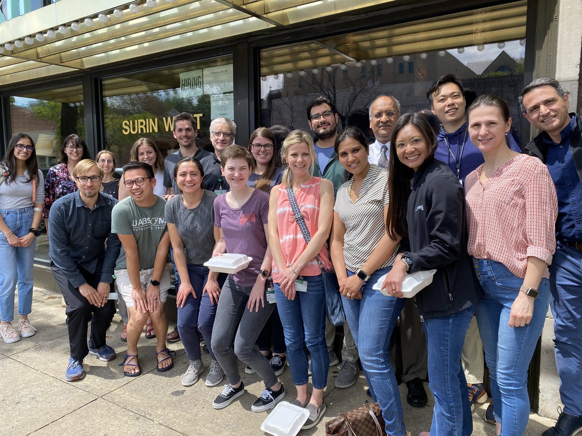 anupamuab's tweet photo. Celebrating recent recognitions for our lab @MatthewDCheung @GunarsOsis recipients of awards from the @UABDeptMed trainee research day! First in person lunch get together since March 2020! Congratulations! @JamesGeorgeUAB @UAB_NRTC @UABHeersink @UABSurgery https://t.co/oqlcysoMQL