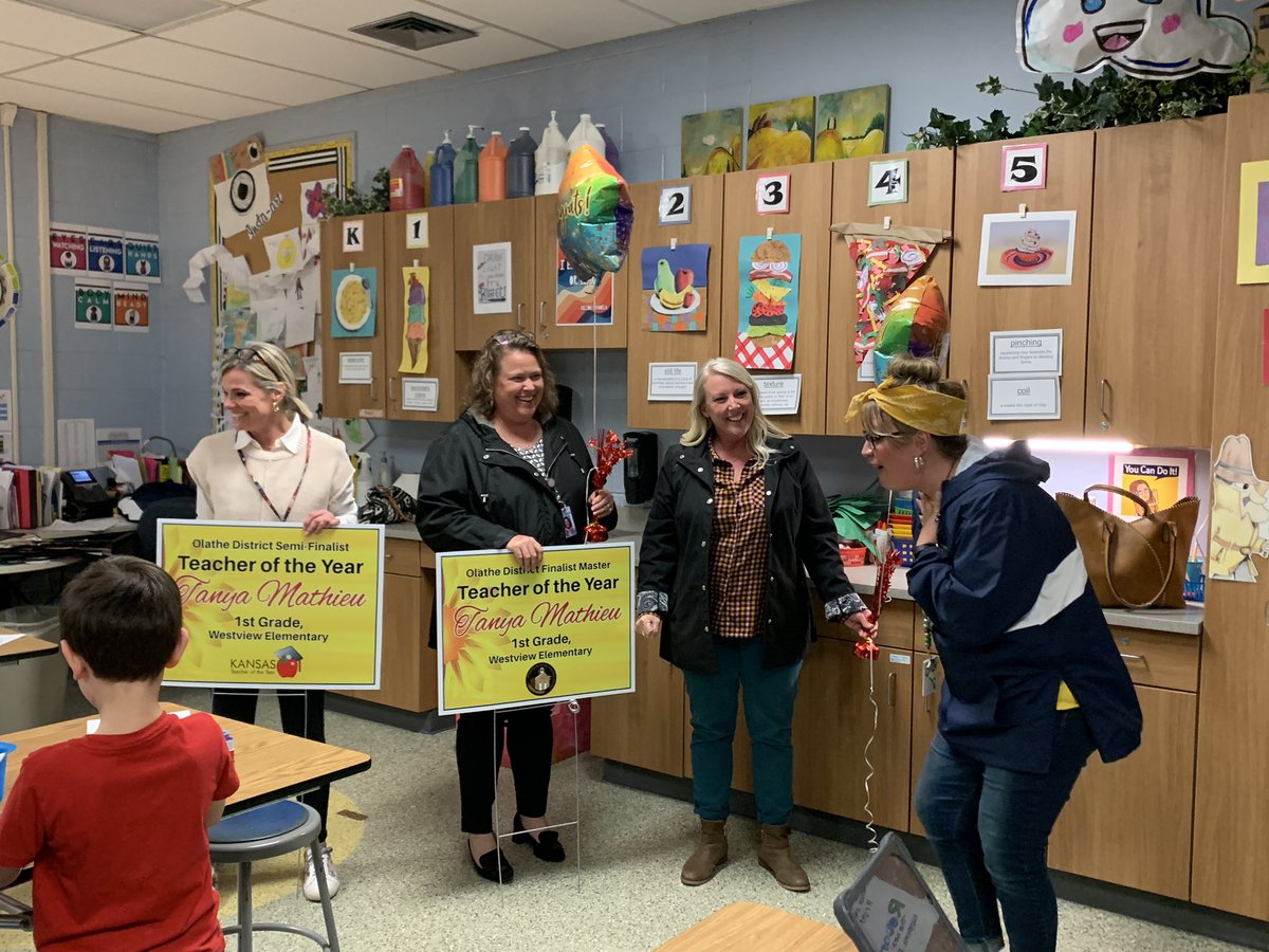 Woohoo!! Westview 1st grade teacher, TANYA MATHIEU, is a finalist for BOTH Olathe Elementary KTOY candidate and ESU Master Teacher Award! <a href="/olatheschools/">Olathe Public Schools</a> #opsmomentsthatmatter