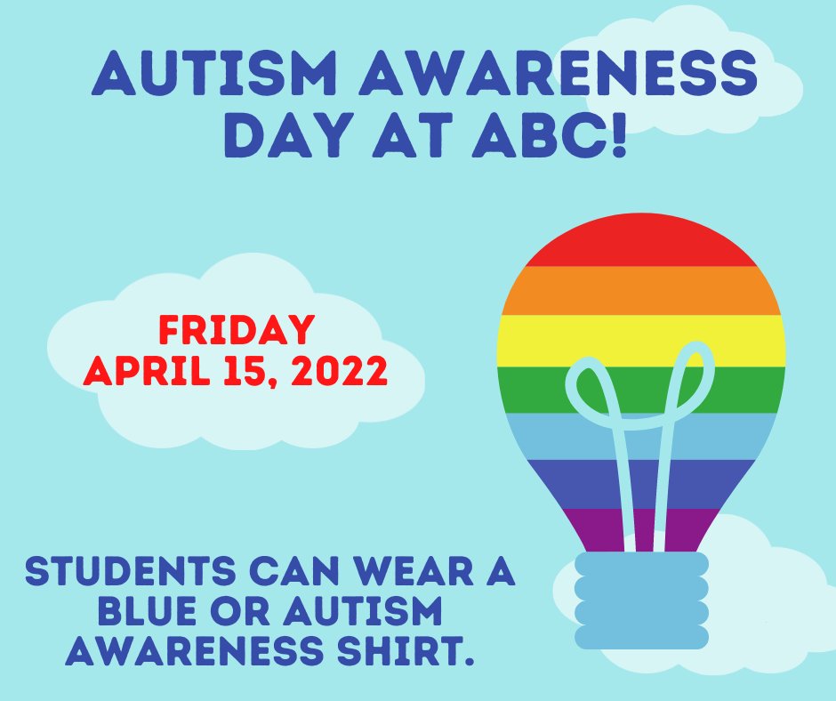 ABCES_Tift's tweet photo. Autism Awareness Day at ABC is Friday April 15, 2022. https://t.co/GKZ2QnFJKD