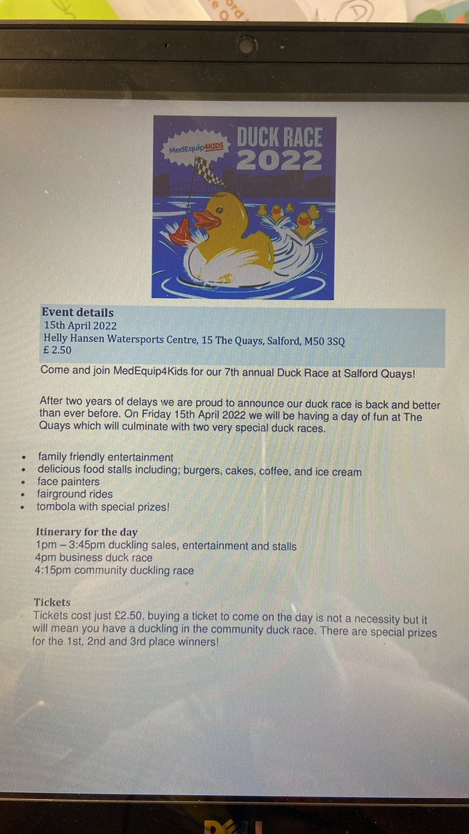 BurnageCC's tweet photo. @bevcraig Duck Race at Salford quays on Friday, always a fantastic afternoon https://t.co/4UrVBYzYlb