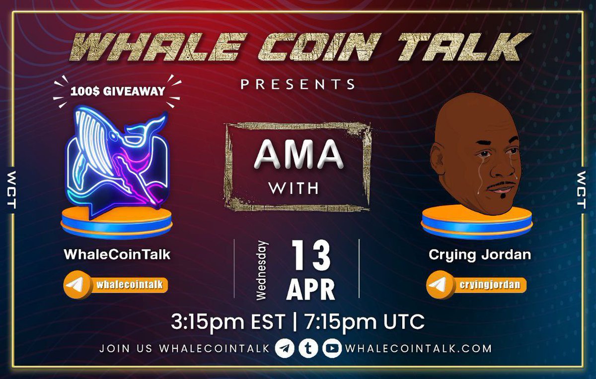 Anddddddddd we’re live on <a href="/WhaleCoinTalk/">Whale Coin Talk</a> legends !!

Join us to learn more about us !

t.me/whalecointalk

<a href="/JosephMRestrep1/">Monke Man</a> <a href="/KDTrey5/">Kevin Durant</a> <a href="/CharlieKutty/">CharlieKutty 🌐</a> <a href="/BustaRhymes/">Busta Rhymes</a> <a href="/SnoopDogg/">Snoop Dogg</a> <a href="/KingJames/">LeBron James</a> <a href="/StephenCurry30/">Stephen Curry</a> <a href="/Drake/">Drizzy</a> #BNB #ama #goat #chicagobulls #NBA75 #NBA #Clippers #ESPN #ETH