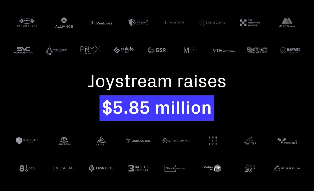 Soheil_SBabaei's tweet image. #Joystream is thrilled to announce that it has raised $5.85 million. This brings the total fundraise to roughly $13m at a $60m valuation from over 30 investors, among them #DigitalCurrencyGroup, #Hypersphere, #DefiAlliance, and #D1 Ventures.