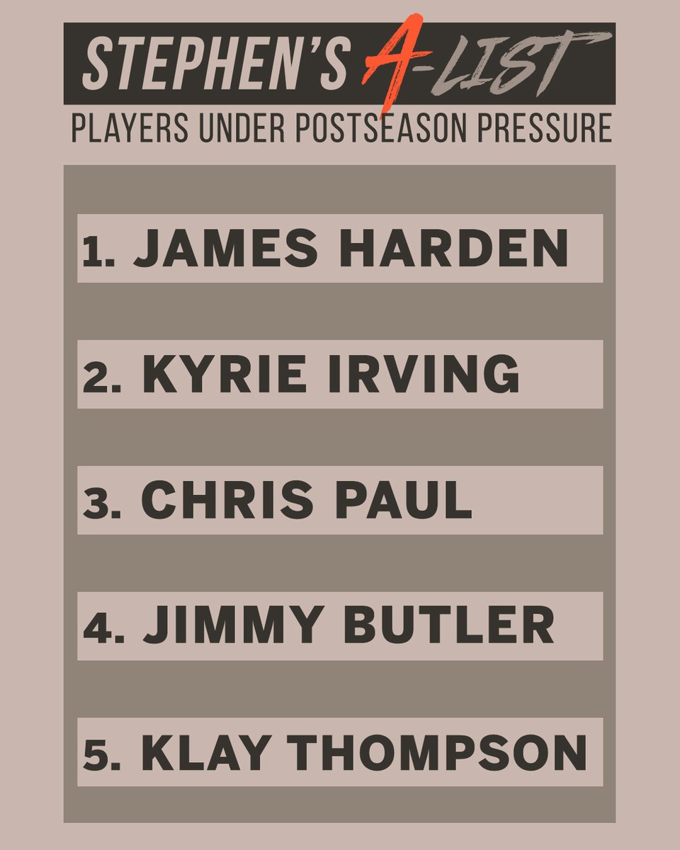 stephenasmith's tweet photo. Players under the MOST pressure this postseason! https://t.co/hIAcO4zxBU