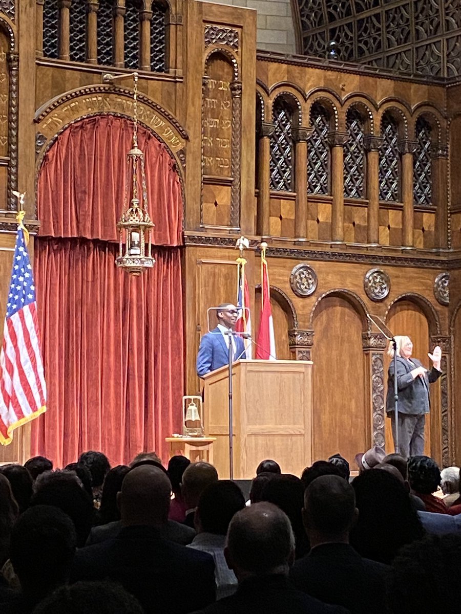 BACollinger's tweet photo. “We are back in the national conversation as a city on the rise,” says @MayorBibb about our @CityofCleveland at the @TheCityClub’s state of the city. https://t.co/ut486XWngH