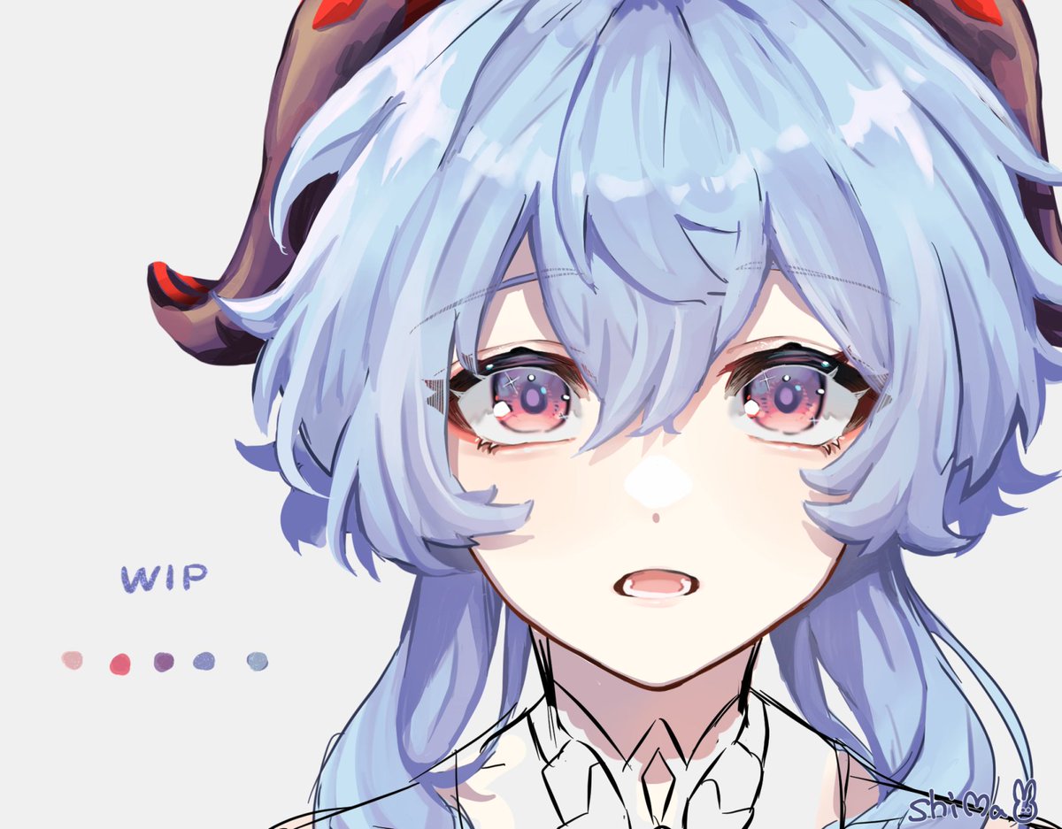 甘雨|かんう(原神) 「初描き甘雨ちゃん WIP🐏 」|嶋兎のイラスト