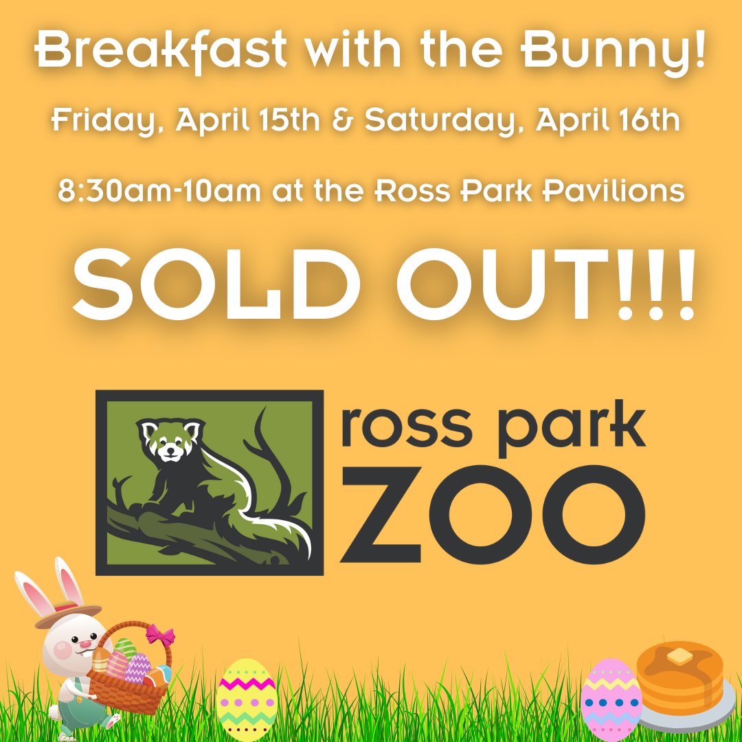 rossparkzoo's tweet photo. We're happy to announce that Breakfast With the Bunny is officially SOLD OUT! Thank you to our Ross Park Zoo members and our community for your support! 

Join us this Friday &amp; Saturday for Eggstravaganza! 

Eggstravaganza is presented by @BinghamtonDrive &amp; @Hot929fm! https://t.co/Bneq2WHhza