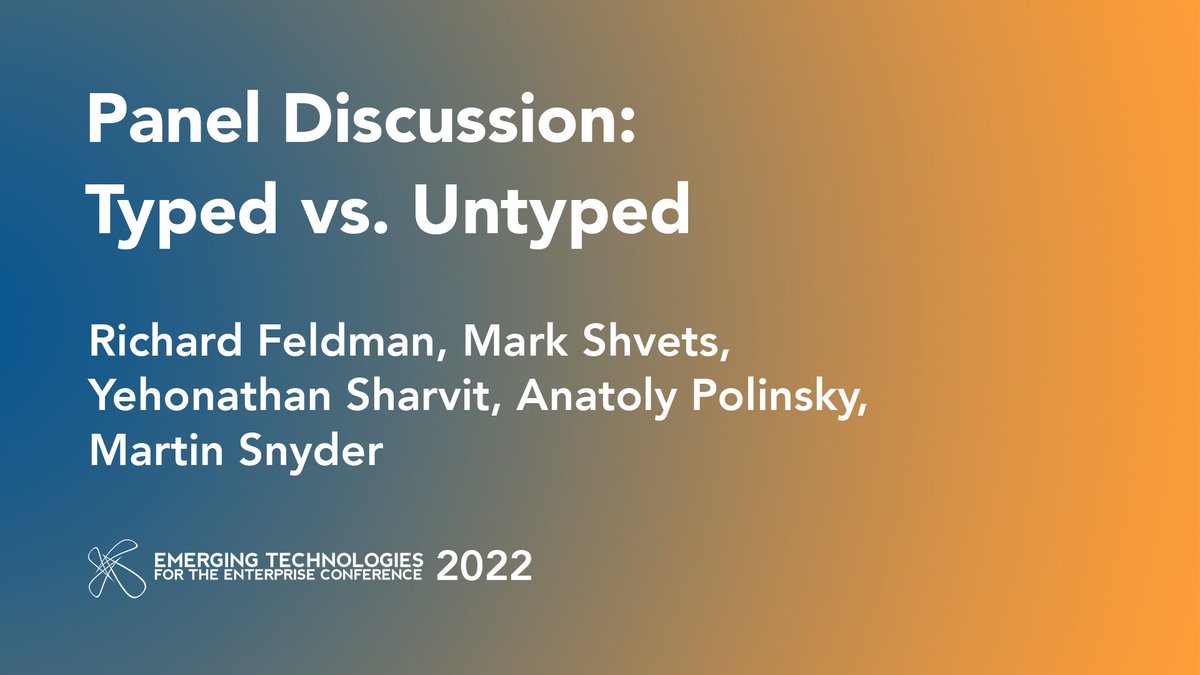 Are you team typed or untyped? Either way, you won't want to miss this lively panel! Join us at the #PhillyETE conference happening next week, April 19th and 20th. Browse the full lineup, and get your tickets now: 2022.phillyemergingtech.com/schedule/