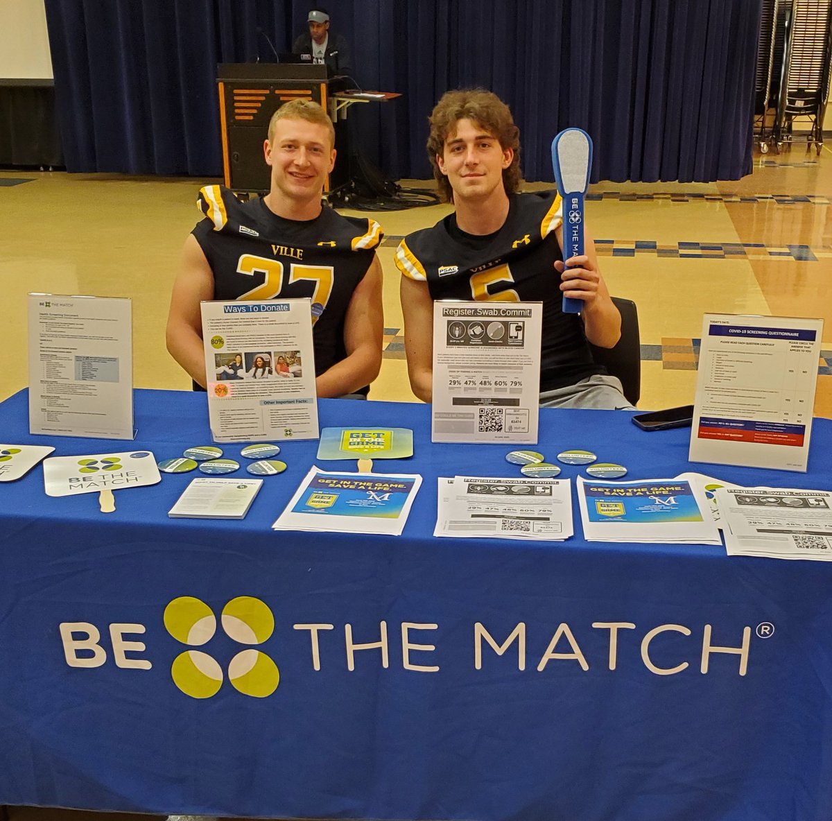 MillersvilleFB's tweet photo. Thank you to everyone that participated and helped at our 1st annual #GetintheGame Bone Marrow Registry Drive on campus❗️ Proud of our guys for being leaders in the community and helping the efforts to SAVE LIVES❗️🙏〽️ @TalleyBoneMarro @BeTheMatch @VilleMarauders https://t.co/xTuGLNCOhW