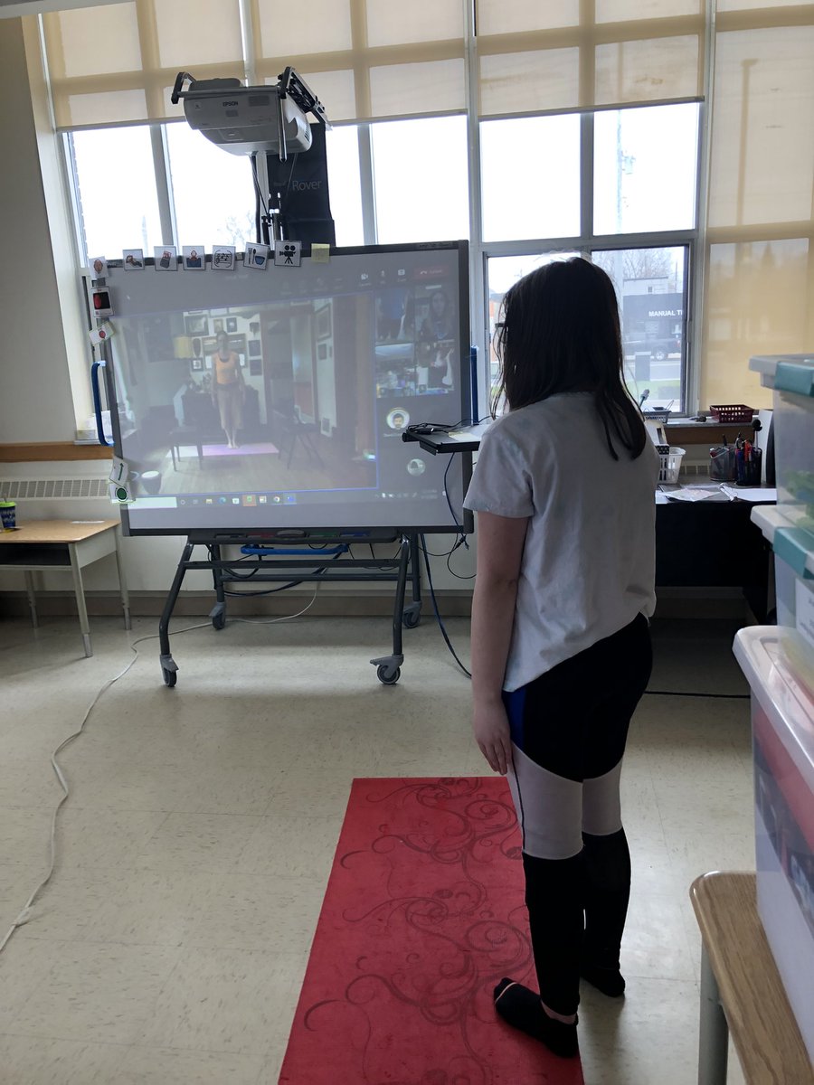 Gainsclassroom's tweet photo. McKenna is perfecting her mountain pose during our second Virtual Yoga class with Coco…practicing healthy minds and healthy bodies! @Sobeys
@MikeWil03652704
 #GECDSBGAINS https://t.co/OhyK89f6Ft