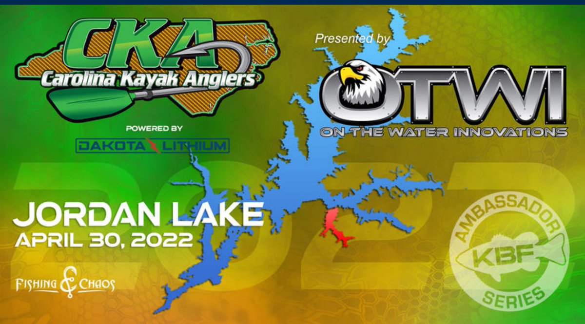 CarolinaYakAngl's tweet photo. CKA at Jordan Lake is sponsored by On the Water Innovations, maker of the best custom kayak trailers in the business! Two weeks until lines in , and registration is open!
#fishNC #kayakfishing #OTWI
https://t.co/oSexm0yJfW https://t.co/EirL4lkNXJ