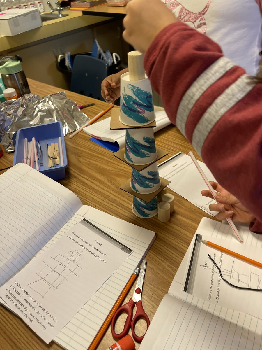 Abbie_Murray2's tweet photo. Every year this tower building activity is always a hit! I love the team work involved, and understanding the properties of materials and which would make the best tower! #Amsti #matter #solidliquidgas #amstimatter #2ndgradescience https://t.co/P5nc2ZRcIH