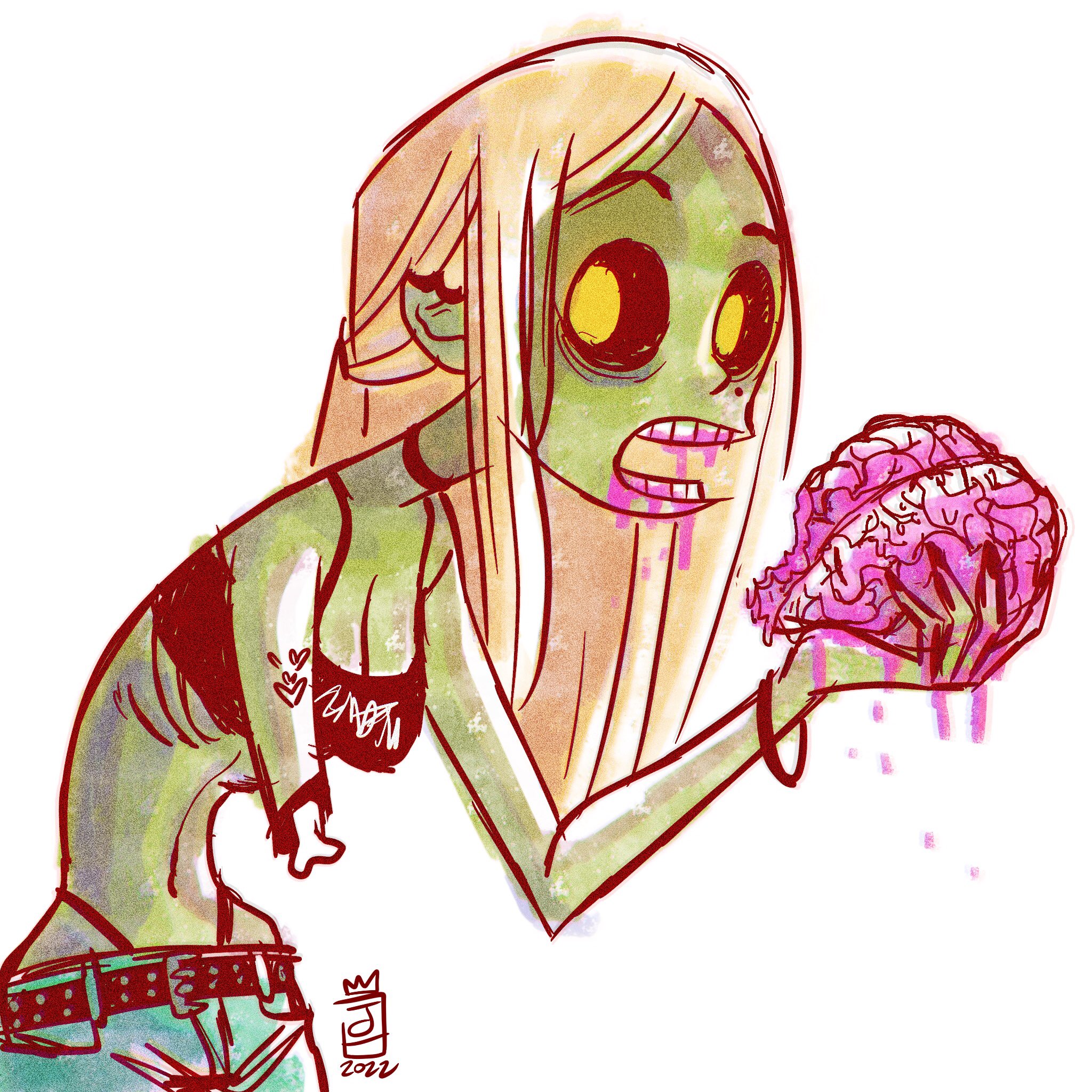 cute zombie girl cartoon