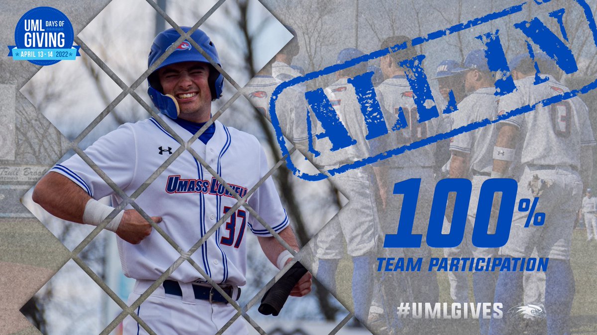 You love to see it 😎

We’ve hit 100% team participation on day one! Help us finish in the Top 5 programs to unlock extra rewards! 

To donate: bit.ly/3xaUu4S

#UnitedInBlue | #UMLGives
