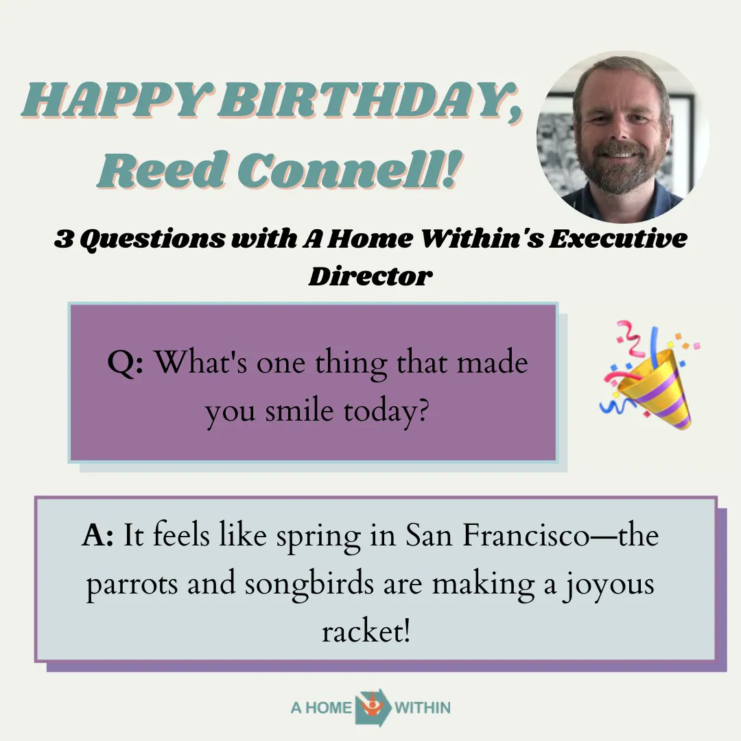 🎊🎁🎉🎈🎂 It's birthday month at A Home Within!!! 🎊🎁🎉🎈🎂 Join us in wishing our incredible ED, Reed, a very happy birthday, &amp; check out his spotlight! 
#ahomewithin #therapy #therapist #foster #fosteryouth #fostercare #mentalhealth #mentalhealthawareness #volunteer #birthday