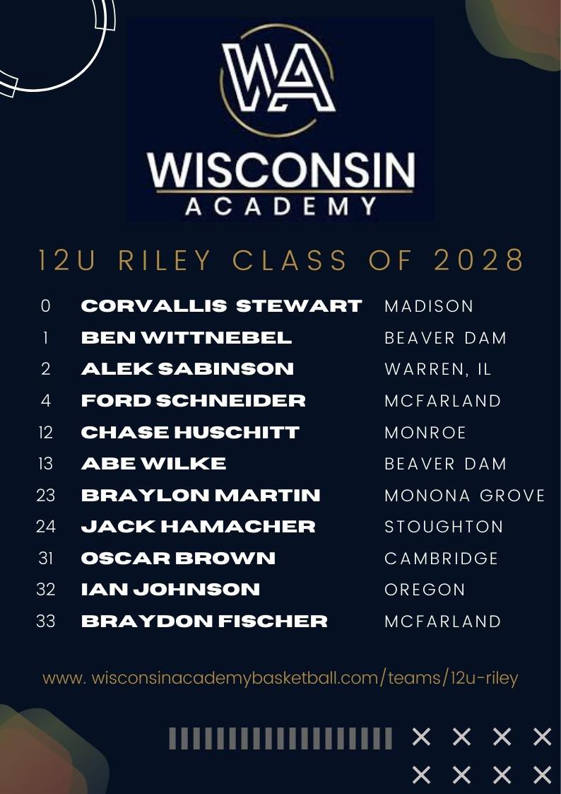 kv_schneider's tweet photo. The summer AAU season is finally here! Can’t wait for our @WiscoAcademy 12U Riley team to take the court and kick off our season. Check out our schedule and c/o 2028 roster and we’ll see you on a court soon! 🔥🏀 #WABfam @fordschneider4 https://t.co/vCAPZOLnpF