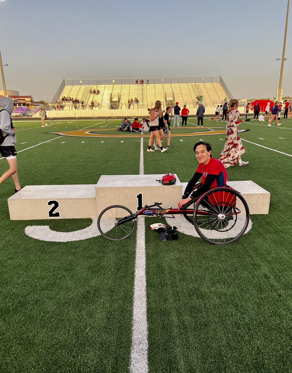 jimned_xctf's tweet photo. Congrats to Austin B for his 🥇 performance in the 400m Wheelchair Division at the District 6-3A T&amp;F Championships! #AreaQualifiers #LetsRollTribe

@JNSportsNation @JNathletics https://t.co/wnGqZVUor6