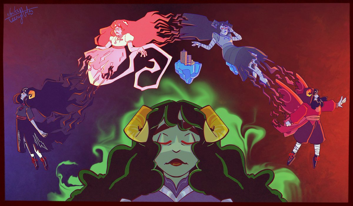 TeenyArts's tweet photo. Also Homestuck related for 413 but I redrew an old Aradia piece from 2012 recently! I remember really enjoying drawing it at the time and being really proud of it and i revived those feelings redrawing it this time!!
(Plus it’s gonna be a print once i get my Etsy shop back open!) https://t.co/0QkzjsajPq