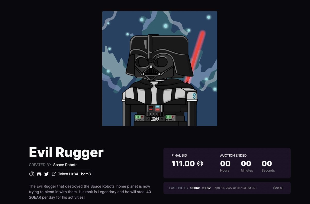 GenerousRobots's tweet image. Congratulations to the winner of the Evil Rugger! 🤖

This was quite a grab! #generousrobots