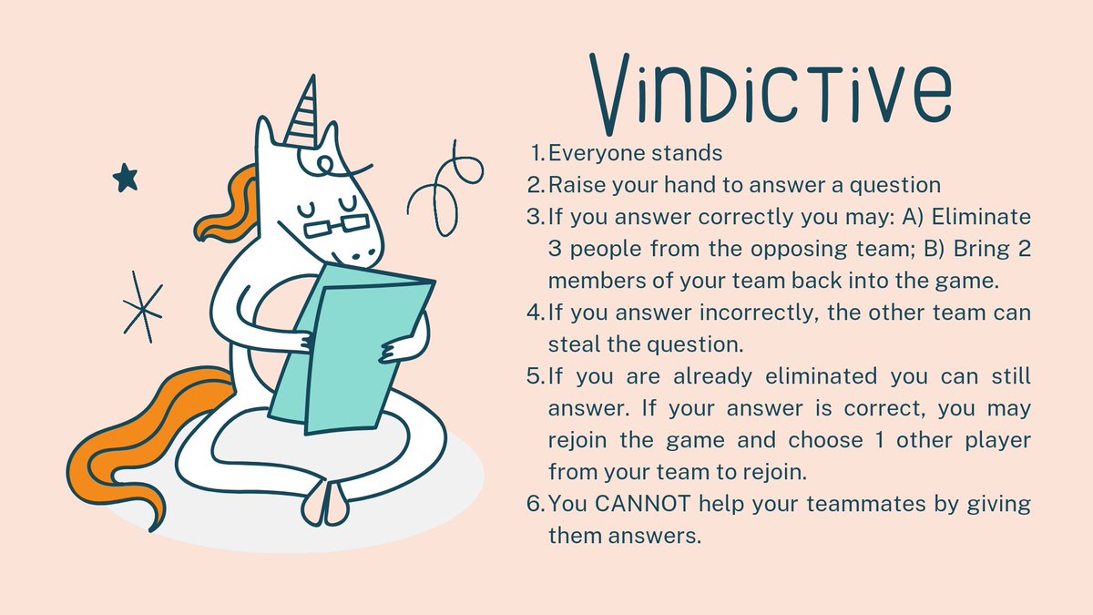 doc_schoch's tweet photo. Played more than a few rounds of Vindictive (@mrshowell24) today. The kids loved it and it was so simple! My classes made some tweaks to the team version and here's the setup we liked the best. https://t.co/vThKw5MzLk