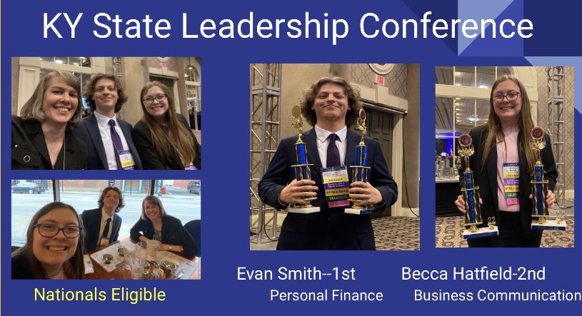 GosserMichelle's tweet photo. KY FBLA SLC: They ate at The Old Spaghetti Factory Tuesday for the first time and then brought home some hardware. Evan took 1st in Personal Finance and Becca took 2nd in Business Communication. Super proud of these Generals. @flyndefy https://t.co/OhTVYoYbNq
