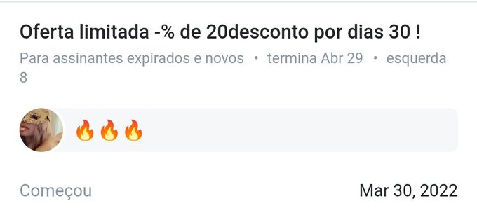 8 assinaturas com 20% desconto.  Aproveita j&aacute; https://t.co/IQ9I7cpA93