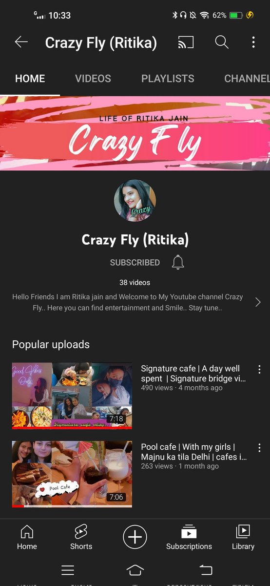crazyritika's tweet photo. Hii guys.. I am Ritika..
I started my journey on youtube few months back.. I wanted to share this with you guys..
I will be post my all vlogs link one by one in this thread.. Please support.. Subscribe my channel. Link in bio
#youtube
#youtuber
#vlog 
#digitalcreator https://t.co/JwVGeoiNGr