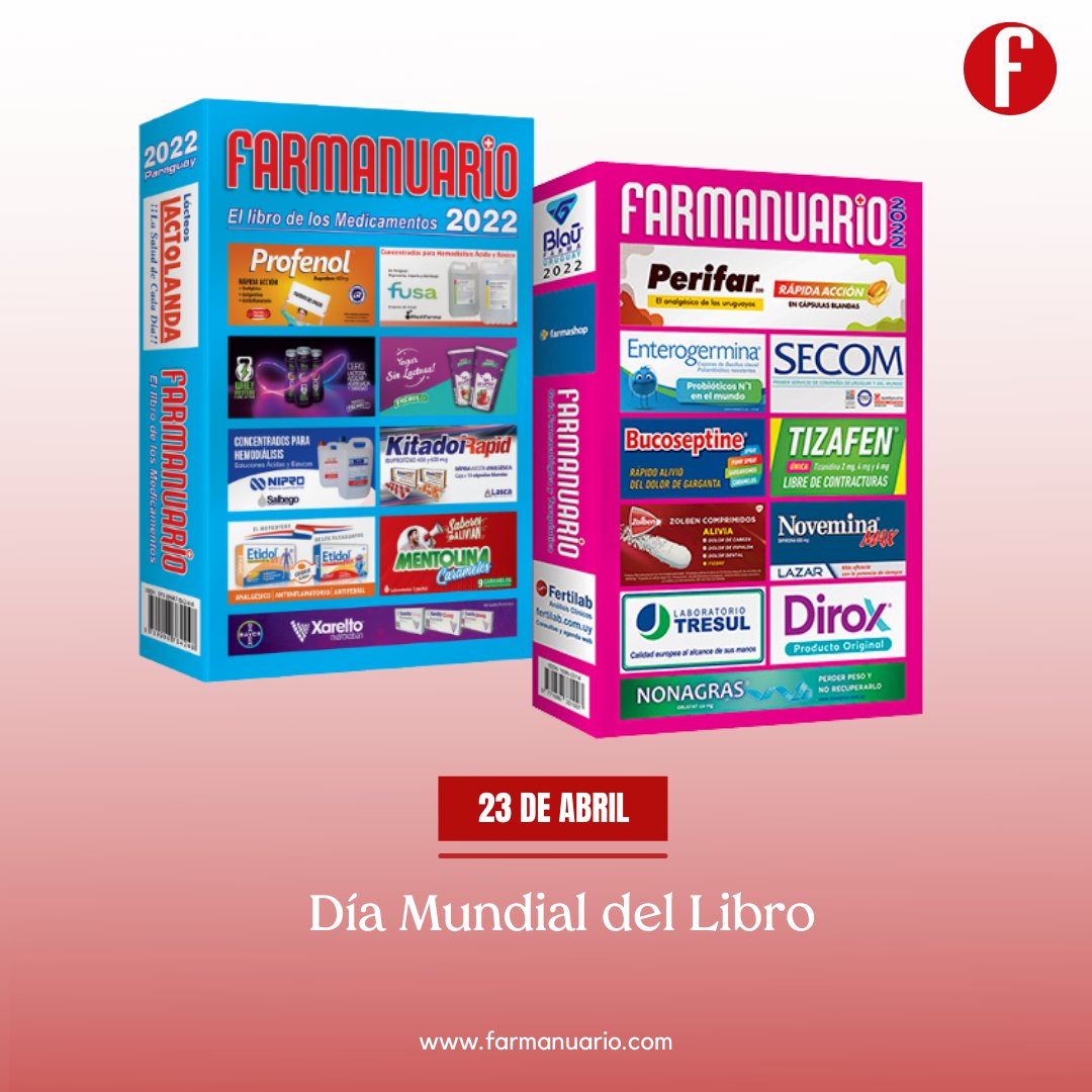 En el #DíaMundialDelLibro, celebramos nuestro gran orgullo y también nuestra responsabilidad: Farmanuario, el libro de cabecera para profesionales médicos y farmacéuticos 📚

Los invitamos a visitar ➡️farmanuario.com y conocer más sobre el gran libro de los medicamentos.