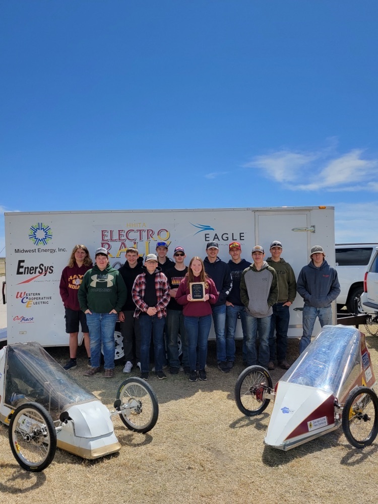 The Hays High Electro car team took 2nd place today with 108 laps driven by Mackenzie Hagerman at the KS Electro Rally Race in Scott City.