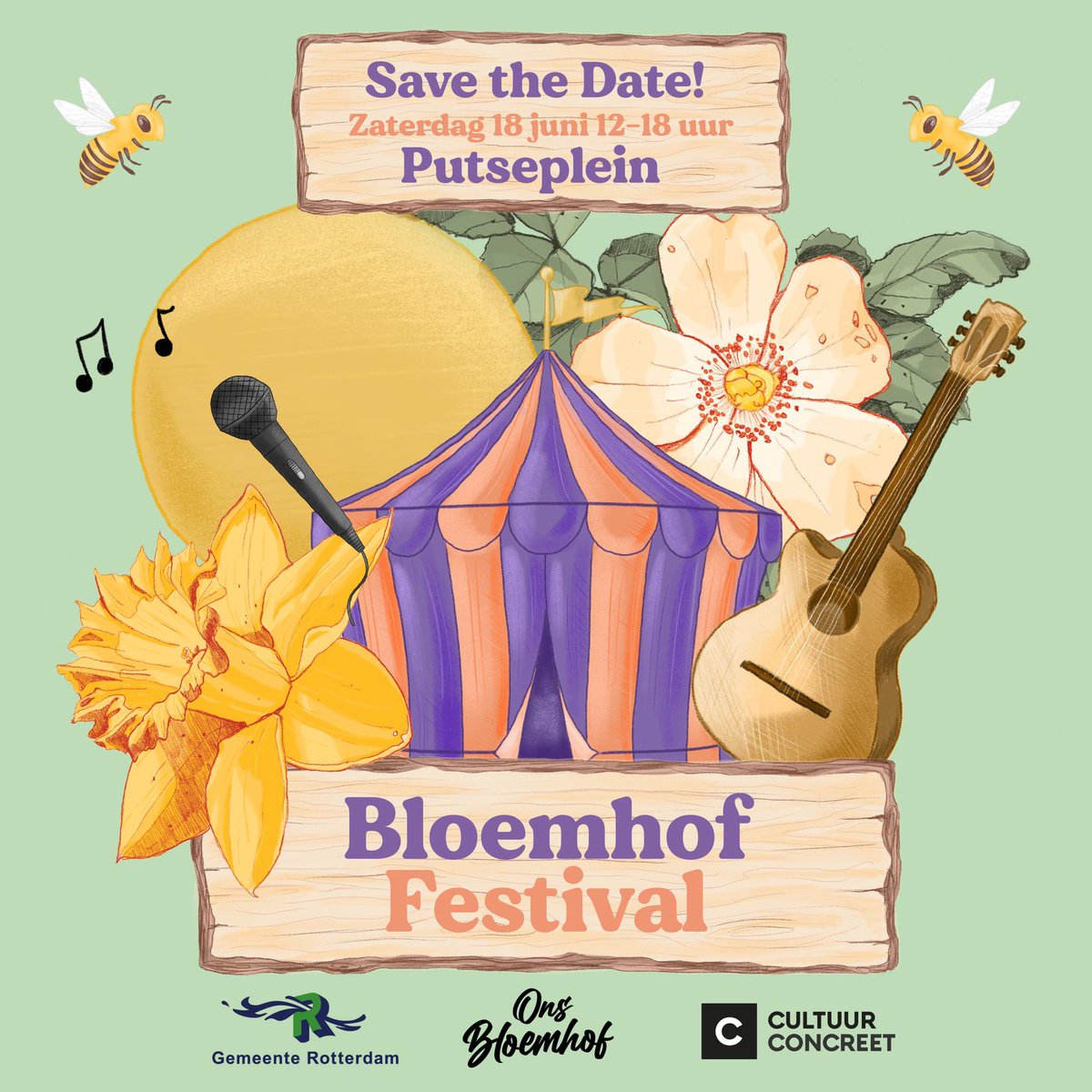 SAVE THE DATE 👉🏼 Het Bloemhof Festival op zaterdag 18 juni! Een festival vóór en dóór de buurt. Met kunst en natuur, waar workshops, exposities, toffe optredens, muziek en lekker eten & drinken samen komen. Meer via: likejewijk.nl/bloemhof/zater… #OnsBloemhof #cultuurdichtbij