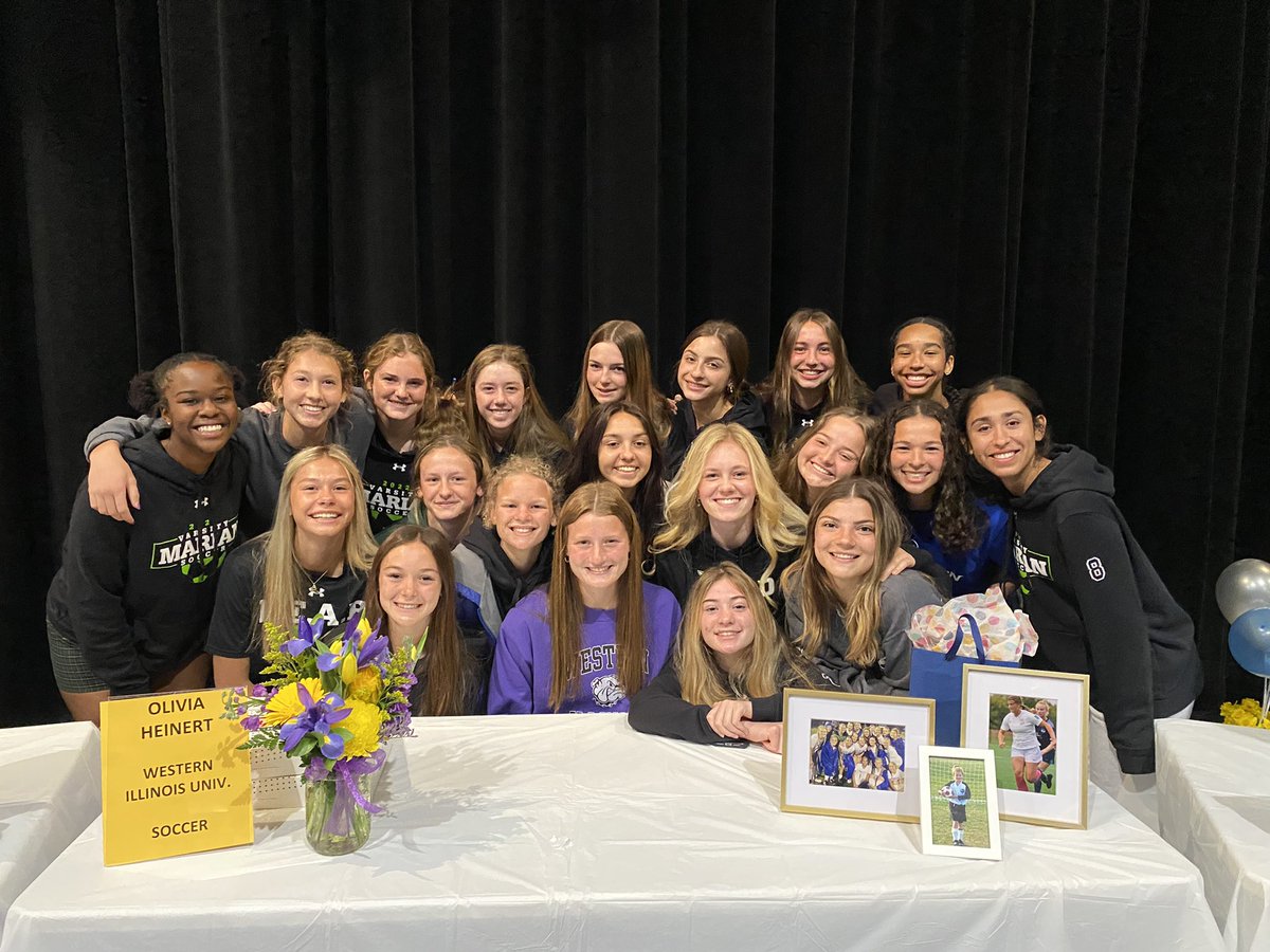 amberheinert's tweet photo. Congrats to @olivia_heinert Bella Washington and Mia Nelson for signing to play soccer at their respective colleges! We are so proud of you ladies! @MarianHSSoccer @OmahaMarian @_MHSActivities https://t.co/RBo9wcpYHf