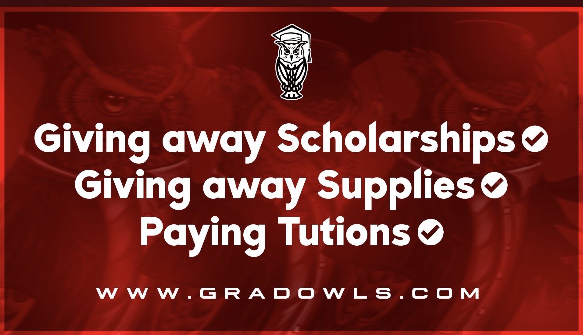 GradOwls NFT collection is here to make a change for college tuition prices. College tuition prices shouldn’t inhibit students from receiving an education, when college is meant to provide a stable future for individuals‼️

Join the discord to learn more 
discord.gg/rM2MR7RBQf