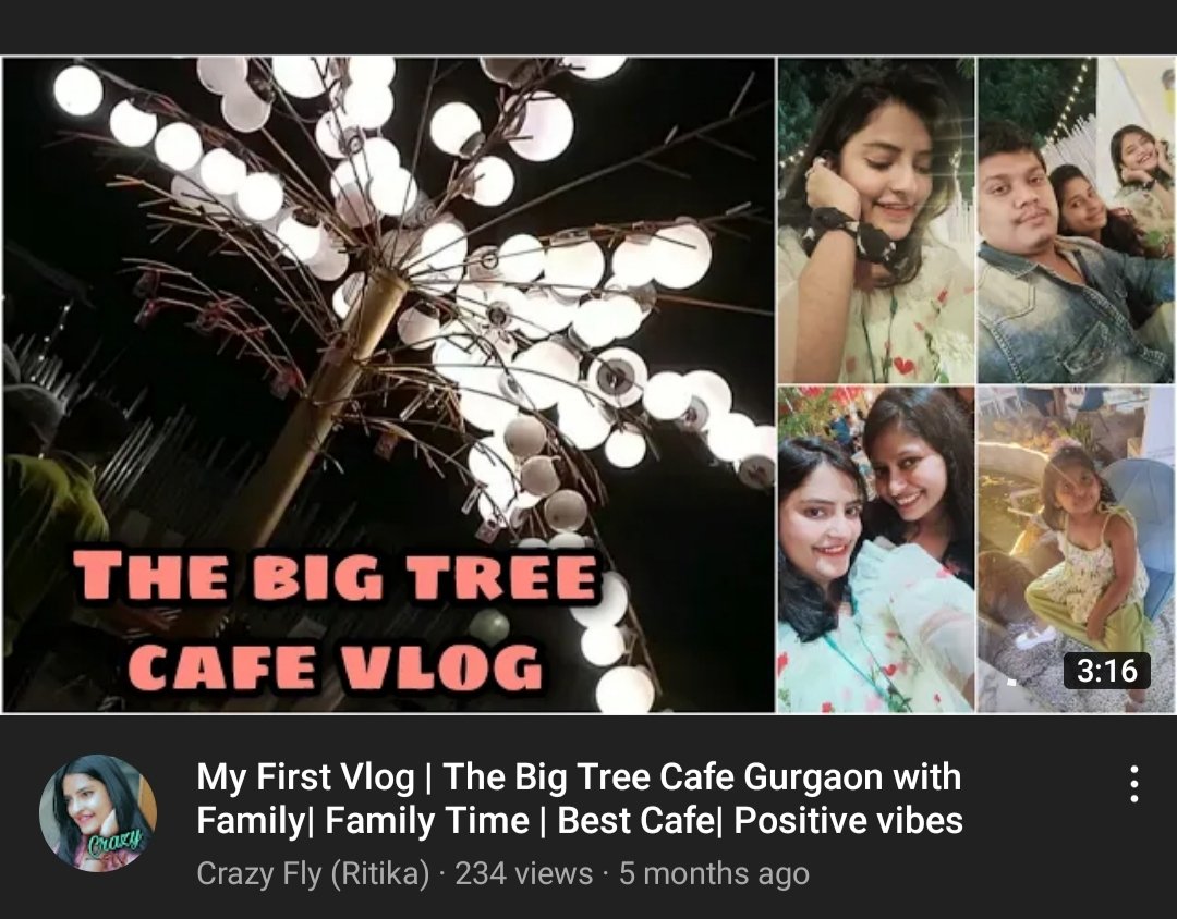 crazyritika's tweet photo. My first try.. 
My first vlog.. Not perfect bcoz i was not shooting for vlog purpose that time..
Video link https://t.co/4JIgLJv6ua

#YouTuber #YouTube #YouTubers #vlogger #vlog #crazyflyritika #digitalcreater #Video #cafe #journey https://t.co/2KrB1g6ZBg