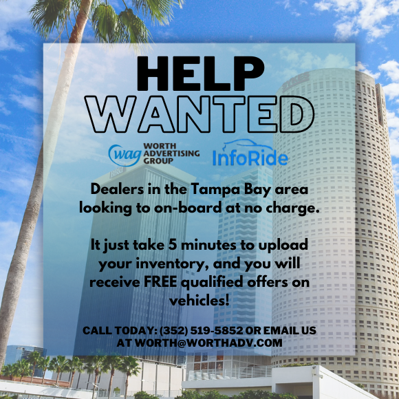 InfoRideApp's tweet image. Calling all Tampa Dealers! Free qualified offers on vehicles you're having trouble moving. Give us a call, or shoot us an email.

#InfoRide #BetaTest #TampaMarket