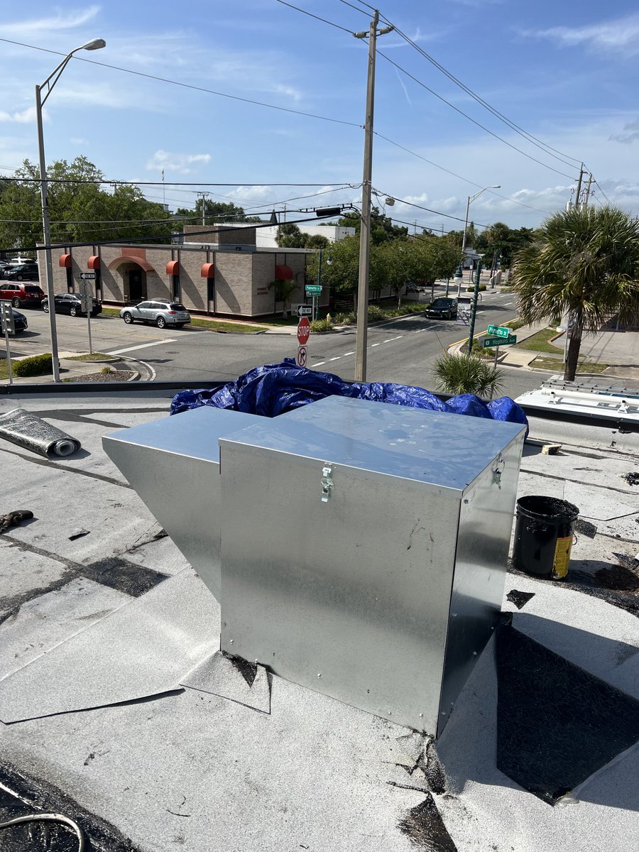 New Supply fan and duct for a local restaurant in downtown Titusville Fl
