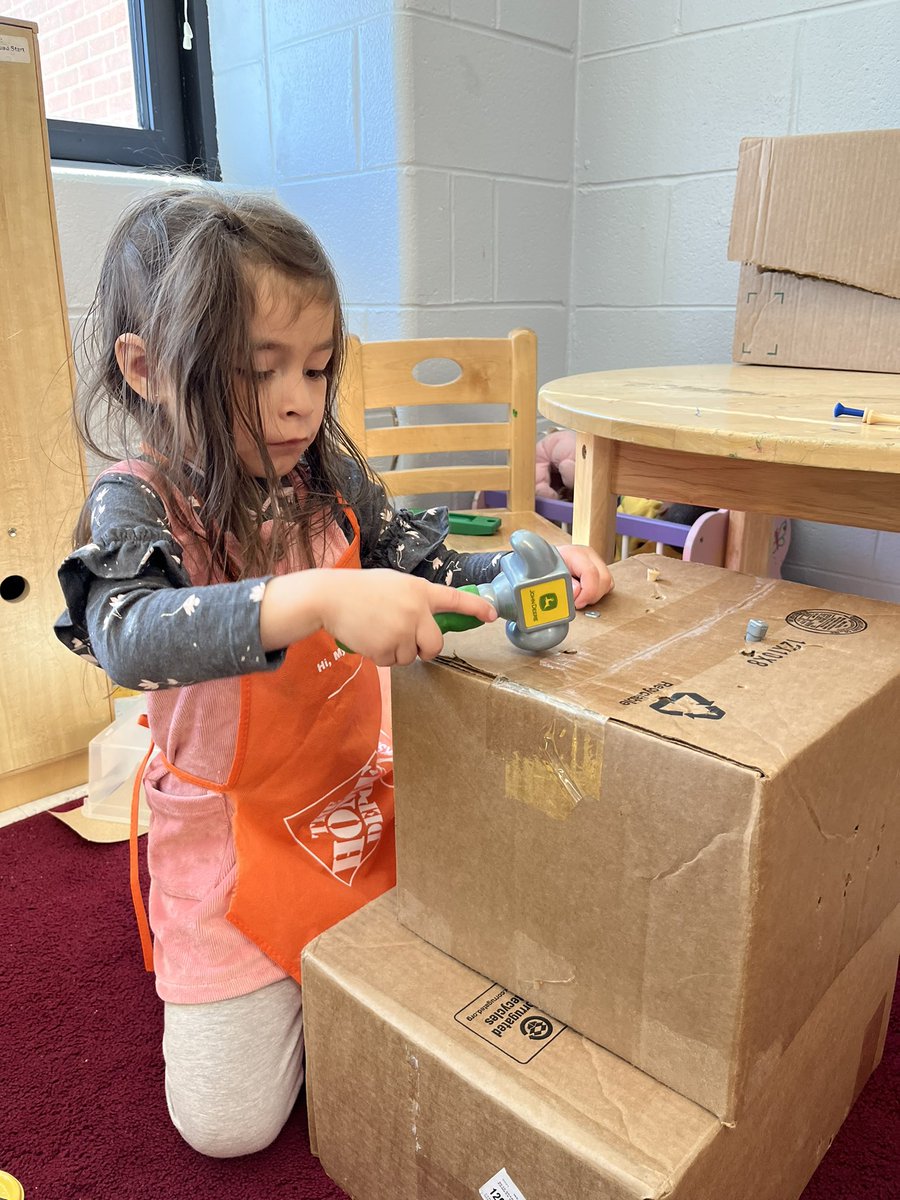 Inspired by new construction across the street from school &amp; <a href="/jeanreidy/">Jean Reidy</a>’s book ‘Busy Builders, Busy Week,’ there have been some very busy workers in our dramatic play area.  #CPESBelieves <a href="/FCPSPreKEHS/">FCPS PreK & Early Head Start</a>