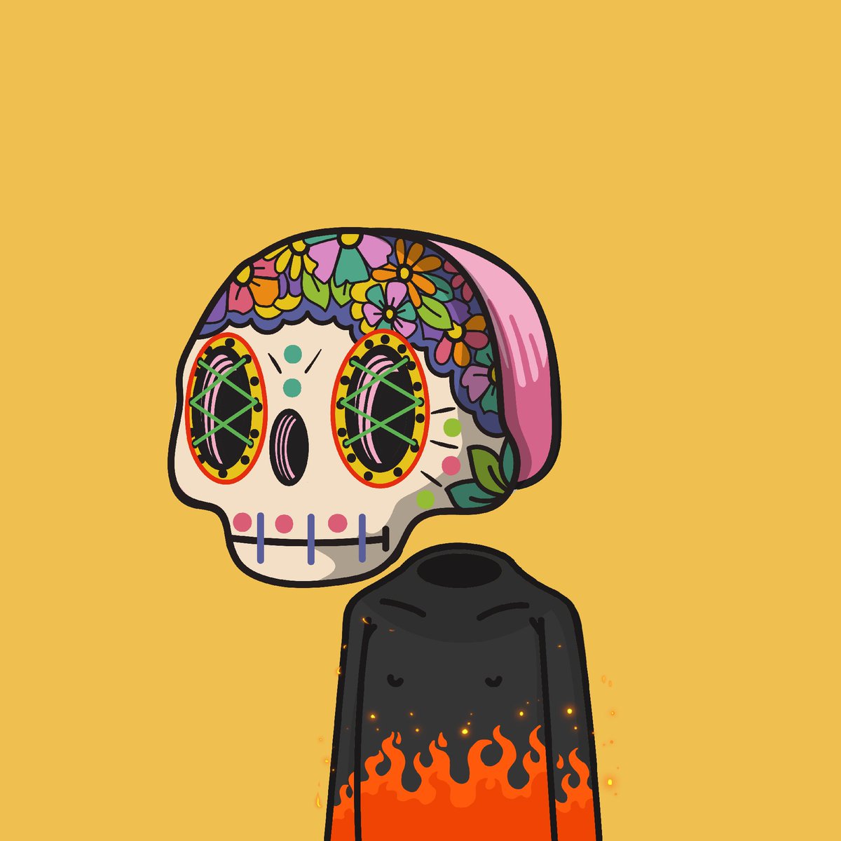 henry_tjon's tweet photo. Check out my newly customized @isoroomnft with these @los_muertosNFT hanging up the wall! 🥰 #vivalosmuertos #muertostakeover #TriplesIsBest https://t.co/njZYx9iBXT