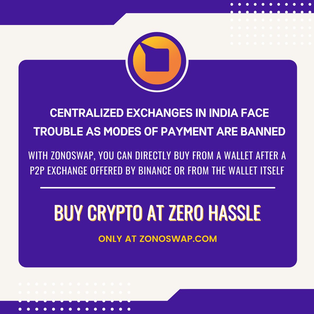 ZonoSwap's tweet photo. DeFi certainly is the future of all things finance. The recent scenario in the crypto market in India, the 2nd largest Democracy bears proof to this. 

For more info about ZS: https://t.co/BtsSE1gQLQ

#cryptotrading #cryptocurrency #zonoswap #zono  #womenincrypto #knowyourzono https://t.co/Q9h8sY0L1E