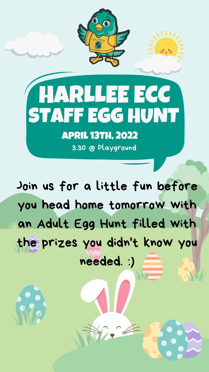 AMBERN_SHIELDS's tweet photo. Our @HARLLEEDISD team had a blast at our staff Egg Hunt! It was an egg-cellent time! #staffculture #earlychildhood #harlleemagic https://t.co/oOjoLBDzZk