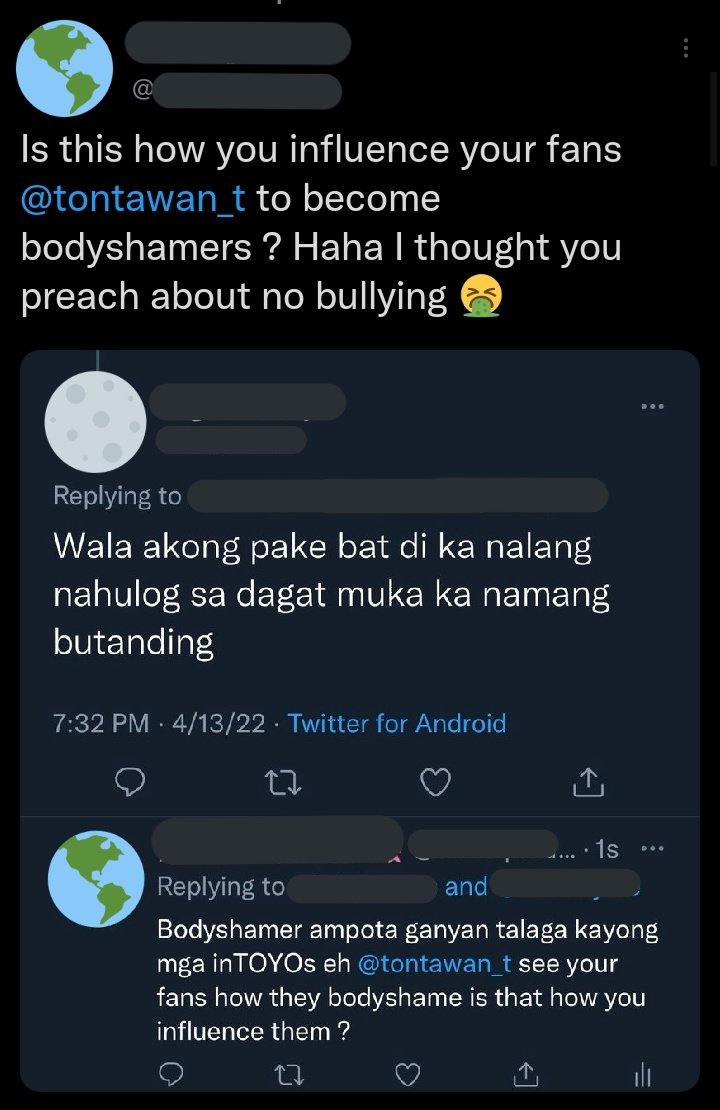 wins_diary's tweet photo. I'm not defending anyone here kasi both may mali.
Tu promotes body positivity &amp; if her fans doesn't listen to what she says I think that's not her fault anymore. Mahirap i-convince ang mga taong sarado ang utak. And it's not like intuyous lang ang toxic,Tu was also body shamed(1) https://t.co/VT44dlamhj