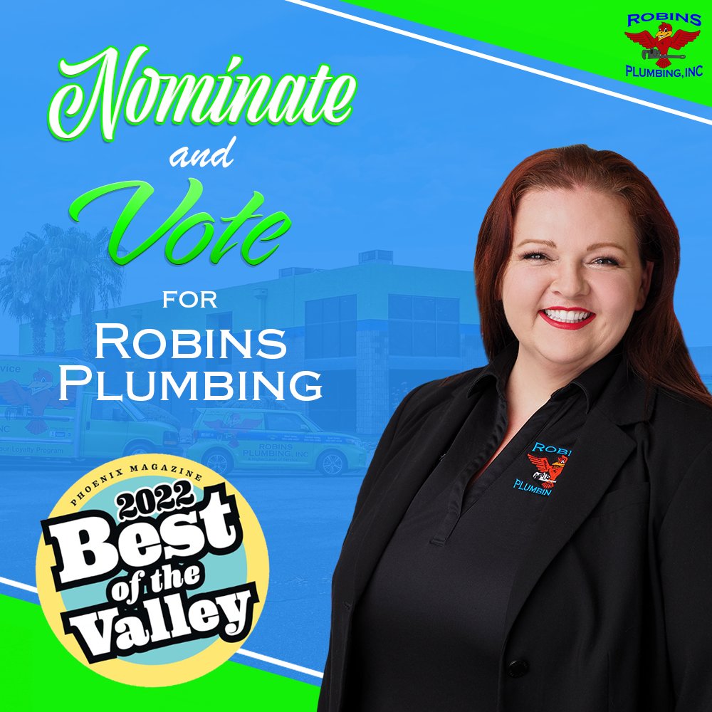 RobinsPlumbing's tweet photo. Take A Quick Second To Nominate &amp; Vote For Us For @phoenixmagazine  2022 Best of Valley!
https://t.co/y56jUSqNO9
#localfirstaz #phoenixplumber #plumberphoenix #glendaleplumber #tempeplumber #scottsdaleplumber #avondaleplumber #gilbertplumber #mesaplumber #chandlerplumber https://t.co/9s0aV3x7lE