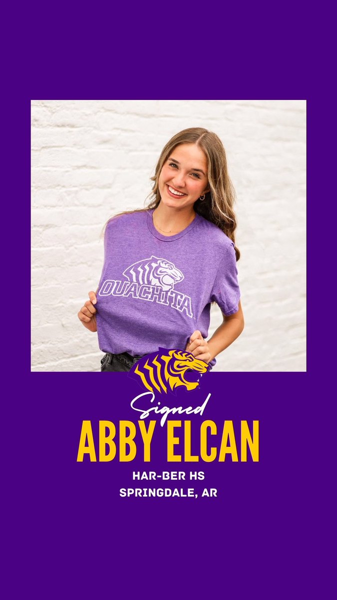 OuachitaXC's tweet photo. Proud to announce Abby Elcan, Springdale, AR, will be a Tiger next fall. Abby is one of the top distance runners in the state but most importantly a tremendous person. Welcome to Ouachita Abby!! https://t.co/IhLz6XuRSy