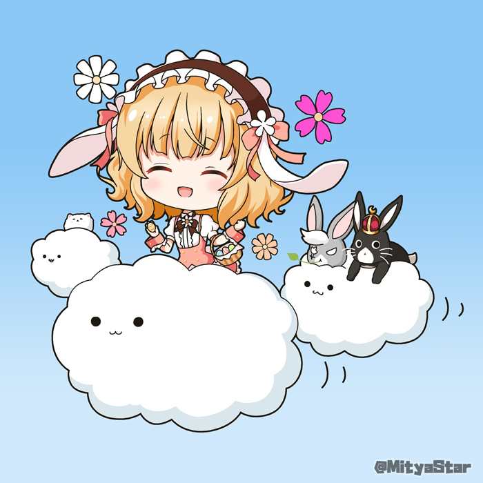 kirima syaro twitter username 1girl closed eyes shirt white shirt solid circle eyes rabbit  illustration images