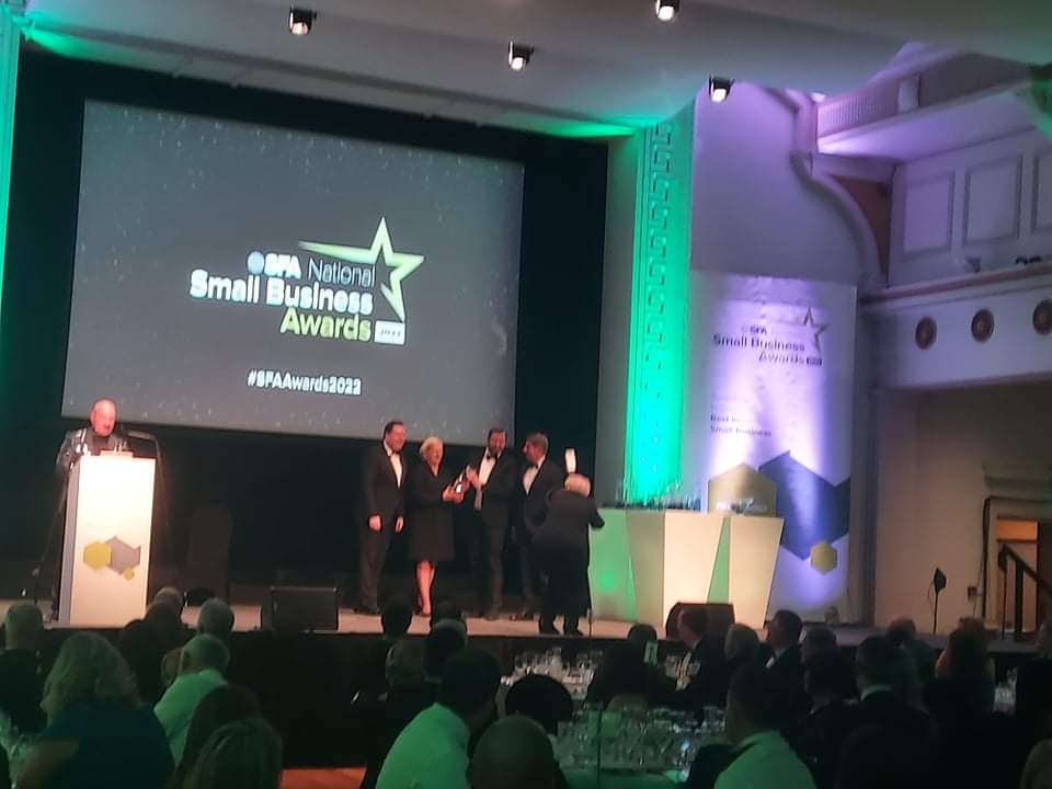 Delighted to pick up Manufacturing Company of the Year for <a href="/BevcraftLtd/">Bevcraft</a> Group at #SFAAwards2022 in the RDS!
