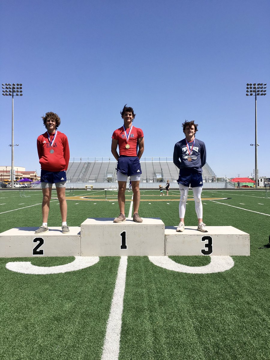jimned_xctf's tweet photo. Congrats to Troy D 🥉, Carter W 🥈 &amp; Blaine P 🥇 for their sweep in the Triple Jump at the District 6-3A T&amp;F Championships! #AreaQualifier #LetsRollTribe

@JNSportsNation @JNathletics @carterw_8 @BlainePalmer4 @TroyDoran08 https://t.co/2Yc0lchJLL